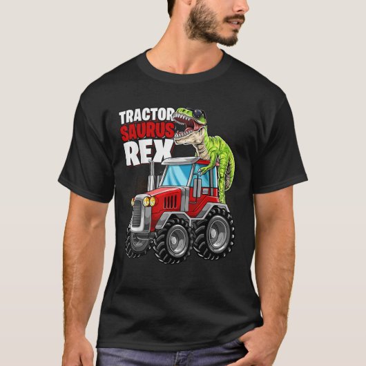 Tractor Saurus Rex T Rex Dinosaur Tractor Birthday T-Shirt (Vorderseite)