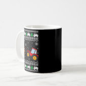 Tractor Ugly Christmas Tree Holiday Funny Xmas Boy Kaffeetasse (Vorderseite Links)