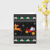 Tractor Ugly Christmas Tree Holiday Funny Xmas Boy Karte (Gelbe Blume)