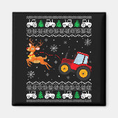 Tractor Ugly Christmas Tree Holiday Funny Xmas Boy Magnet (Vorne)