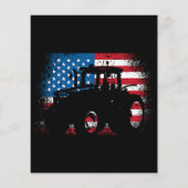 Tractor USA Flag Design für patriotischen Bauer (Rückseite)