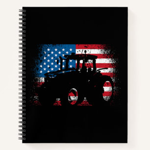 Tractor USA Flag Design für patriotischen Bauer Notizblock
