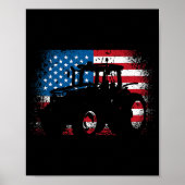 Tractor USA Flag Design für patriotischen Bauer Poster (Vorne)