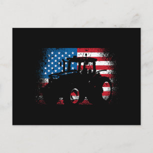 Tractor USA Flag Design für patriotischen Bauer Postkarte