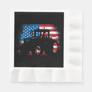 Tractor USA Flag Design für patriotischen Bauer Serviette