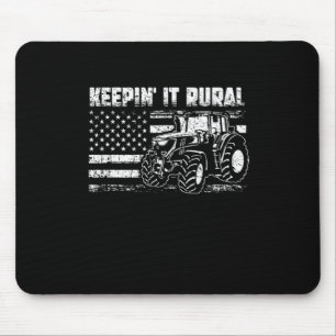 Tractor USA Flag Patriotic Bauer Farm Mousepad
