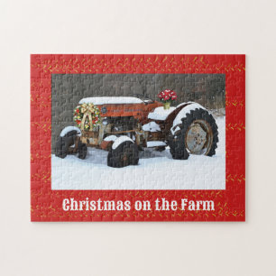 Tractor Weihnachten Farm Stil Spaß Puzzle