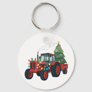 Tractor Weihnachtsbeleuchtung Tractor Weihnachten  Schlüsselanhänger