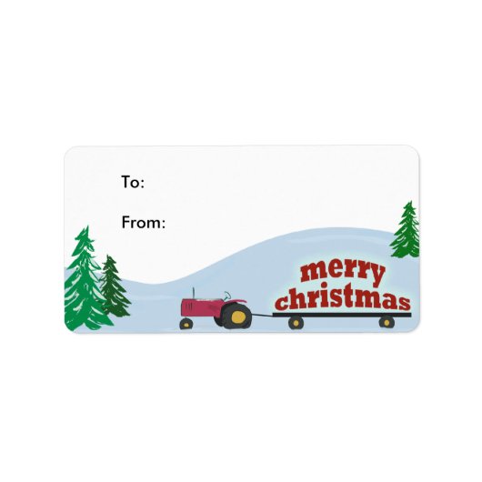 Tractor Weihnachtsgeschenk-Etikett Adressaufkleber (Vorne)