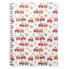 Tractor With Farm Animals Notizblock