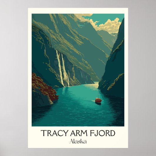Tracy Arm Fjord Alaska Gletscher Wasserfall Poster (Vorne)