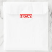 Tracy-Briefmarke Runder Aufkleber (Tasche)