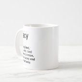 Tracy Definition Personalisierter Name Lustiger Ge Kaffeetasse (Vorderseite Links)