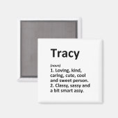 Tracy Definition Personalisierter Name Lustiger Ge Magnet (Vorderseite/Rückseite)