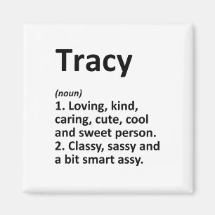 Tracy Definition Personalisierter Name Lustiger Ge Magnet