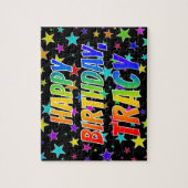 "TRACY" First Name, Fun "HAPPY BIRTHDAY" Puzzle (Vertikal)