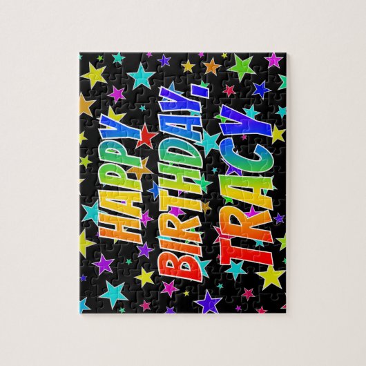 "TRACY" First Name, Fun "HAPPY BIRTHDAY" Puzzle (Vertikal)