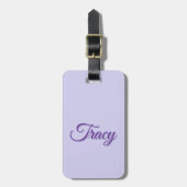 Tracy Mädchenname in Lila, Gepäckanhänger (Vorderseite vertikal)