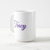 Tracy Mädchenname in Lila, Kaffeetasse (Vorderseite Links)