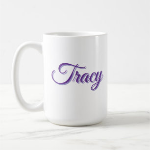 Tracy Mädchenname in Lila, Kaffeetasse
