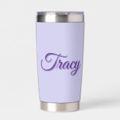Tracy Mädchenname in Lila, Thermobecher (Vorderseite)