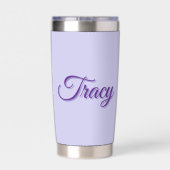 Tracy Mädchenname in Lila, Thermobecher (Rückseite)