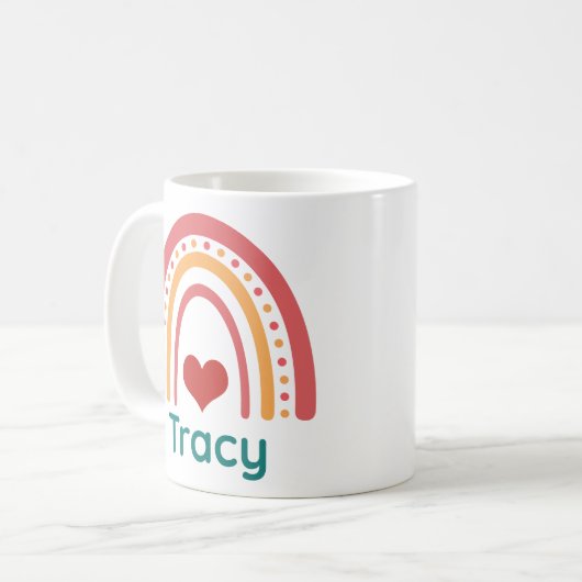 Tracy Vintag Boho Rainbow Kaffeetasse (Vorderseite Links)