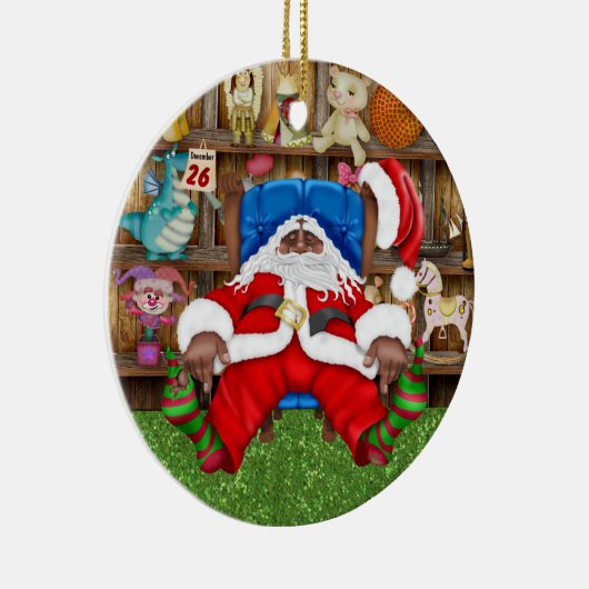 Tracy's müde Santa Keramikornament (Rechts)