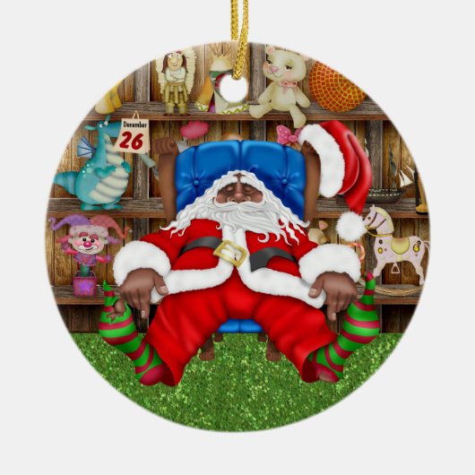 Tracy's müde Santa Keramikornament (Vorne)