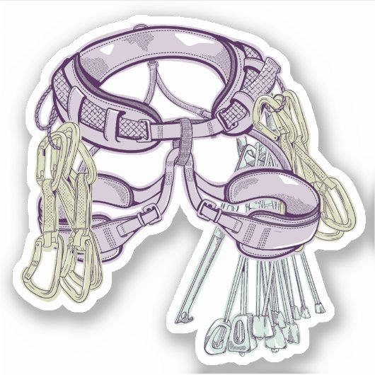 Trad Klettergurt und Ausrüstung Aufkleber (Vorderseite)