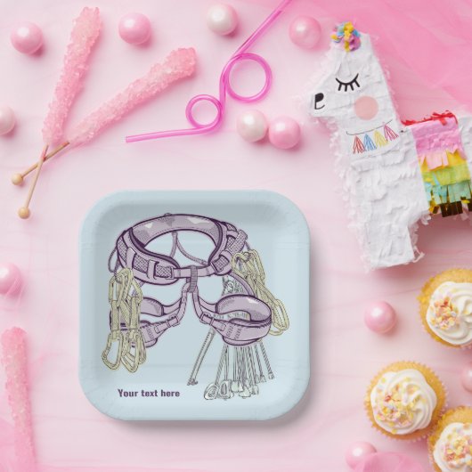 Trad Klettergurt und Ausrüstung Pappteller (Party)