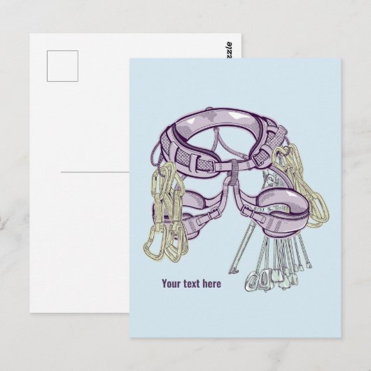 Trad Klettergurt und Ausrüstung Postkarte (Vorne/Hinten)