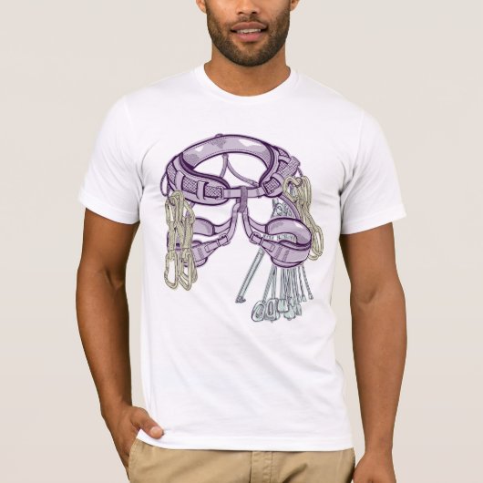Trad Klettergurt und Ausrüstung T-Shirt (Vorderseite)