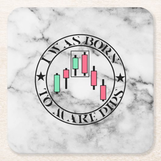 Trade Design | Bearish pattern Marble | Pips Rechteckiger Pappuntersetzer (Vorderseite)