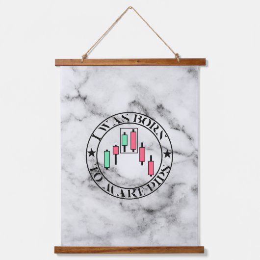 Trade Design | Bearish pattern Marble | Pips Wandteppich Mit Holzrahmen (Vorderseite)