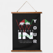 Trade Motivation | Bullish | Pattern Wandteppich Mit Holzrahmen (Vorderseite)