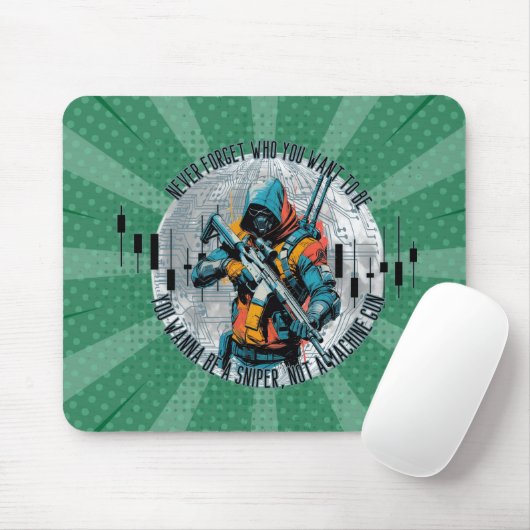 Trade Motivation | Cyberpunk Sniper | Fantasy  Mousepad (Mit Mouse)