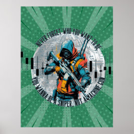 Trade Motivation | Cyberpunk Sniper | Fantasy  Poster
