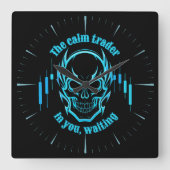 Trade Motivation | Skull | Calm Trader Quadratische Wanduhr (Vorderseite)