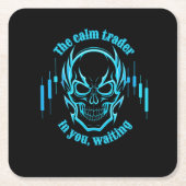 Trade Motivation | Skull | Calm Trader Rechteckiger Pappuntersetzer (Vorderseite)