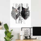Trader-Leben | Wolf | Beide Seiten Poster (Heimbüro)
