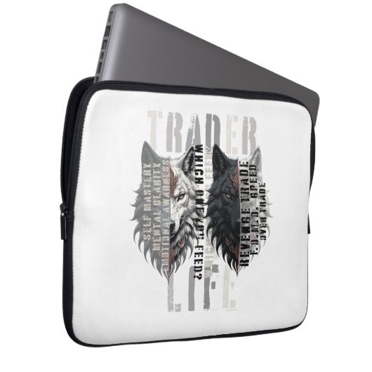 Trader life | Wolf | Both sides Laptopschutzhülle (Vorne Rechts)