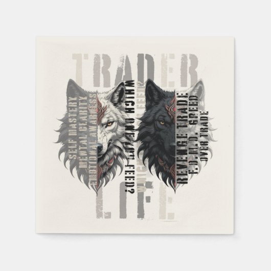 Trader life | Wolf | Both sides Serviette (Vorderseite)