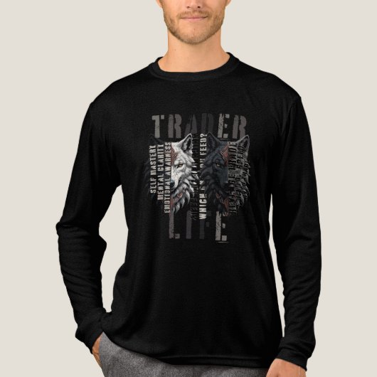 Trader life | Wolf | Both sides Tri-Blend Shirt (Vorderseite)