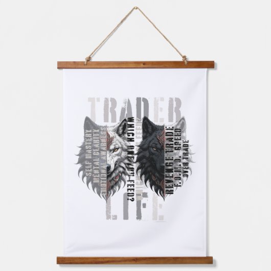 Trader life | Wolf | Both sides Wandteppich Mit Holzrahmen (Vorderseite)