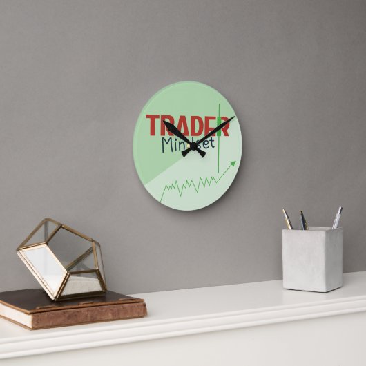 Trader Mentalität – Disziplinorientiertes Trading Runde Wanduhr (Büro)