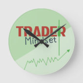 Trader Mindset – Discipline Focused Trading Runde Wanduhr (Vorderseite)