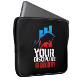 Trader motivation | Bull | Discipline Laptopschutzhülle (Vorne Rechts)