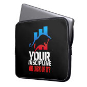 Trader motivation | Bull | Discipline Laptopschutzhülle (Vorderseite Links)