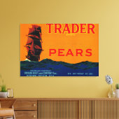 Trader Pear Crate LabelMedford, OR Leinwanddruck (Insitu (Wohnzimmer))